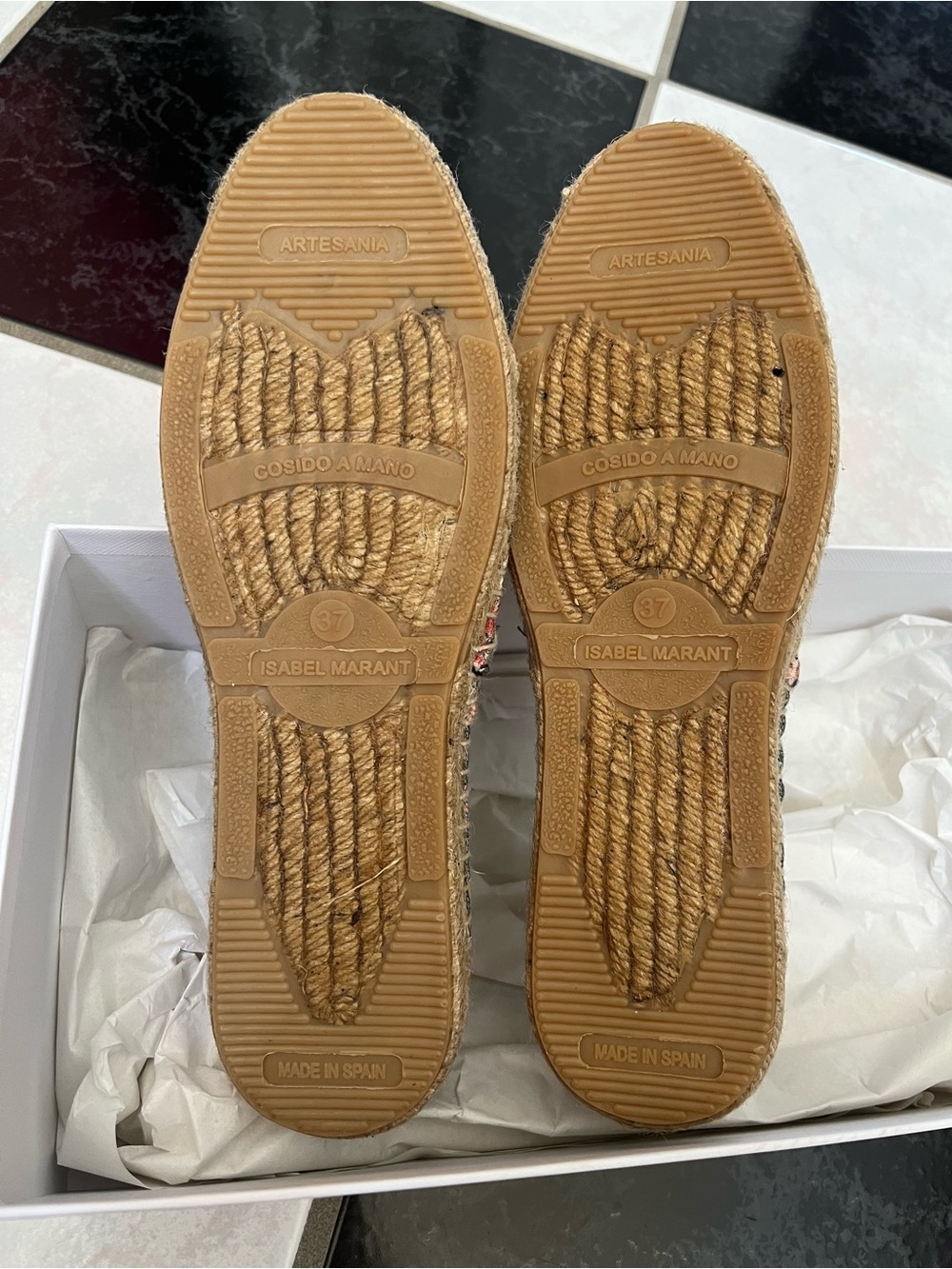 Nib 100% Auth Isabel Marant Black Paisley Slip-On Espadrilles Sz 37 - Picture 7 of 8